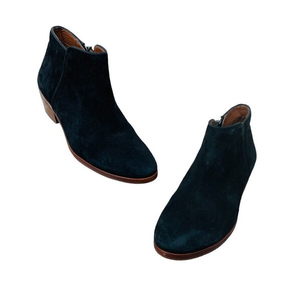 Sam Edelman Women's Petty Boots Sz 6 Black Suede Leather Bootie Block Heel Boho - Picture 1 of 10